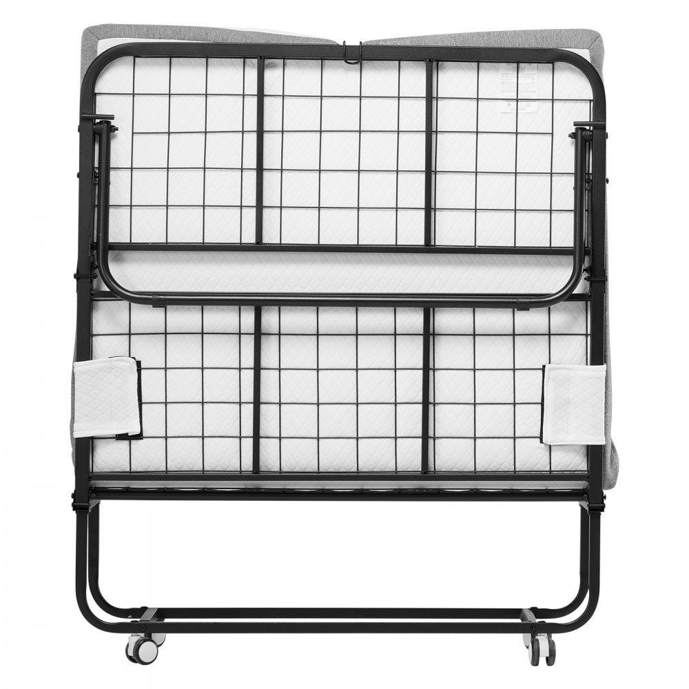 VEVOR Rollbett Klappbett mit 12,7 cm Matratze, faltbares Einzelbett mit Memory Foam-Matratze (190 x 98 cm), 204,1 kg belastbares Gästebett für Erwachsene Gäste, Metallbett für Schlafzimmer