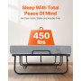 VEVOR Rollbett Klappbett mit 12,7 cm Matratze, faltbares Einzelbett mit Memory Foam-Matratze (190 x 98 cm), 204,1 kg belastbares Gästebett für Erwachsene Gäste, Metallbett für Schlafzimmer