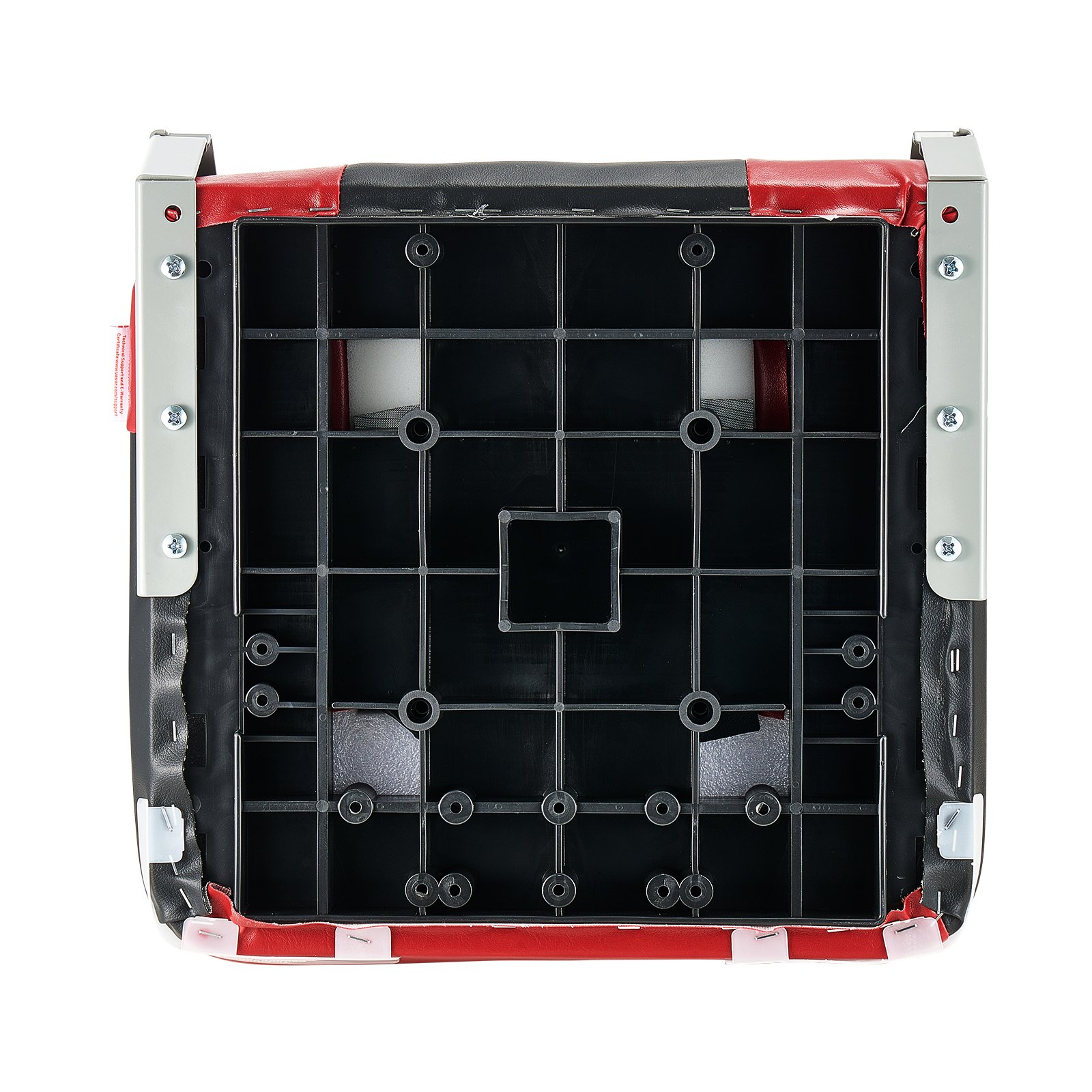 VEVOR 2 Stk. Bootssitz Bootsstuhl mit hoher Rückenlehne klappbarer Fischerbootsitz mit dickem Schwammkissen & wasserdichtem PVC-Leder, Scharniere aus Aluminiumlegierung, Schwarz & Rot