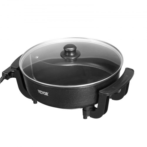 6 liter hete pot elektrische hotpot 1360 W Chinese Yin Yang Hot Pot antiaanbaklaag, 5-traps intelligente temperatuurregeling voor braden, koken, stoven en hot pot, 3-4 personen