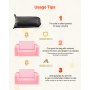 VEVOR Kindersofa Kindersessel aus 28D-Schwamm & kurzem Flor mit Armlehnen, Kleinkindersofa zum Lesen und Spielen, Kindercouch umwandelbares Schlafsofa für Spielzimmer Schlafzimmer Rosa M (Maß)