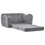 VEVOR 2-in-1 Kids Sofa, Foldable Toddler Soft Couch with Armrests, Made of 28D Sponge & Short Pile, Convertible Toddler Chair to Lounger, Kid Couch Fold Out for Fun Playtime or Comfy Lounging, M, Gray