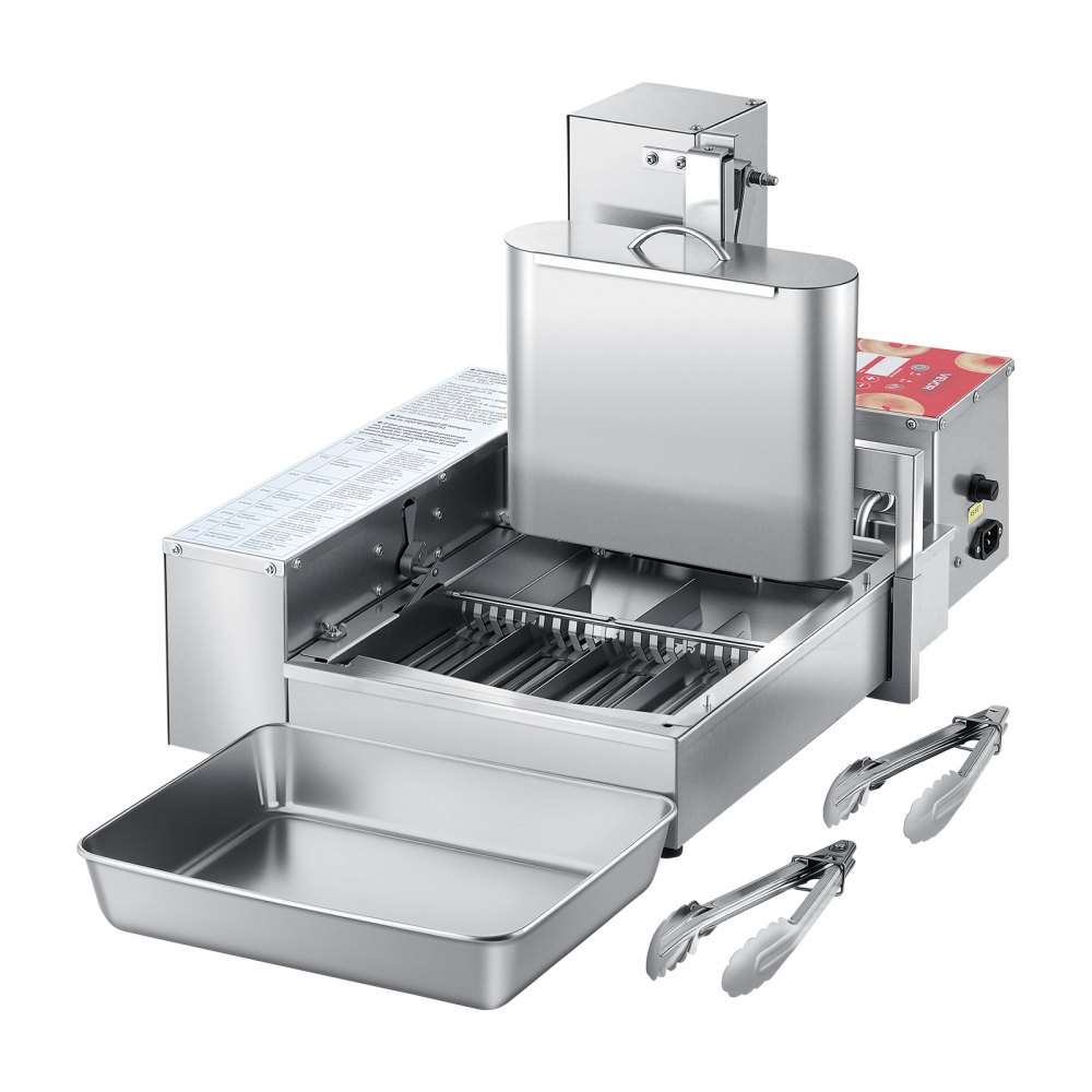 VEVOR Gewerbliche Automatische Donutmaschine, 4-reihige Donutmaschine, 240 Stück/h, Elektrischer Hochleistungs-Donutbereiter, Fritteuse aus Edelstahl mit Intelligenter Steuerung, Donut Maker