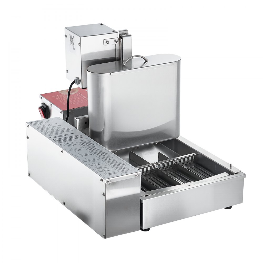 VEVOR Gewerbliche Automatische Donutmaschine, 4-reihige Donutmaschine, 240 Stück/h, Elektrischer Hochleistungs-Donutbereiter, Fritteuse aus Edelstahl mit Intelligenter Steuerung, Donut Maker