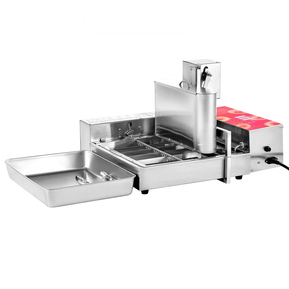VEVOR kommerzielle automatische Donut Maschine Maker, 6-reihige Herstellungsausrüstung aus Edelstahl (360 Stk./h) elektrische Donut-Fritteuse mit intelligenter Steuerung für Bäckereien Restaurants