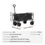 VEVOR Wagon, Beach Wagon with All-Terrain Wheels, Robust Collapsible Wagon with a 350 lb Load Capacity and Cup Holders, Sports Wagon for Camping, Shopping, Garden