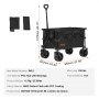 VEVOR Bollerwagen 965 x 600 x 1070 mm Kinderwagen aus 600D Oxford-Stoff mit PVC-Beschichtung Strandwagen 220 L Speicherkapazität max. 150 kg Tragfähigkeit Transportkarre Gerätewagen Handwagen