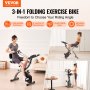VEVOR Klappbares Heimtrainer-Fahrrad, faltbares Fitness-Heimtrainer-Fahrrad, einstellbarer magnetischer Widerstand, Indoor-Fahrrad für das Training im Fitnessstudio, bequemes Sitzkissen LCD-Monitor