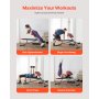 VEVOR Multifunktionale Hantelbank für Ganzkörpertraining, Hyperextensionsbank römischer Stuhl, verstellbare Extensionsausrüstung mit 300 kg Bauchmuskeltraining, Trainingsgerät für Fitnessstudio