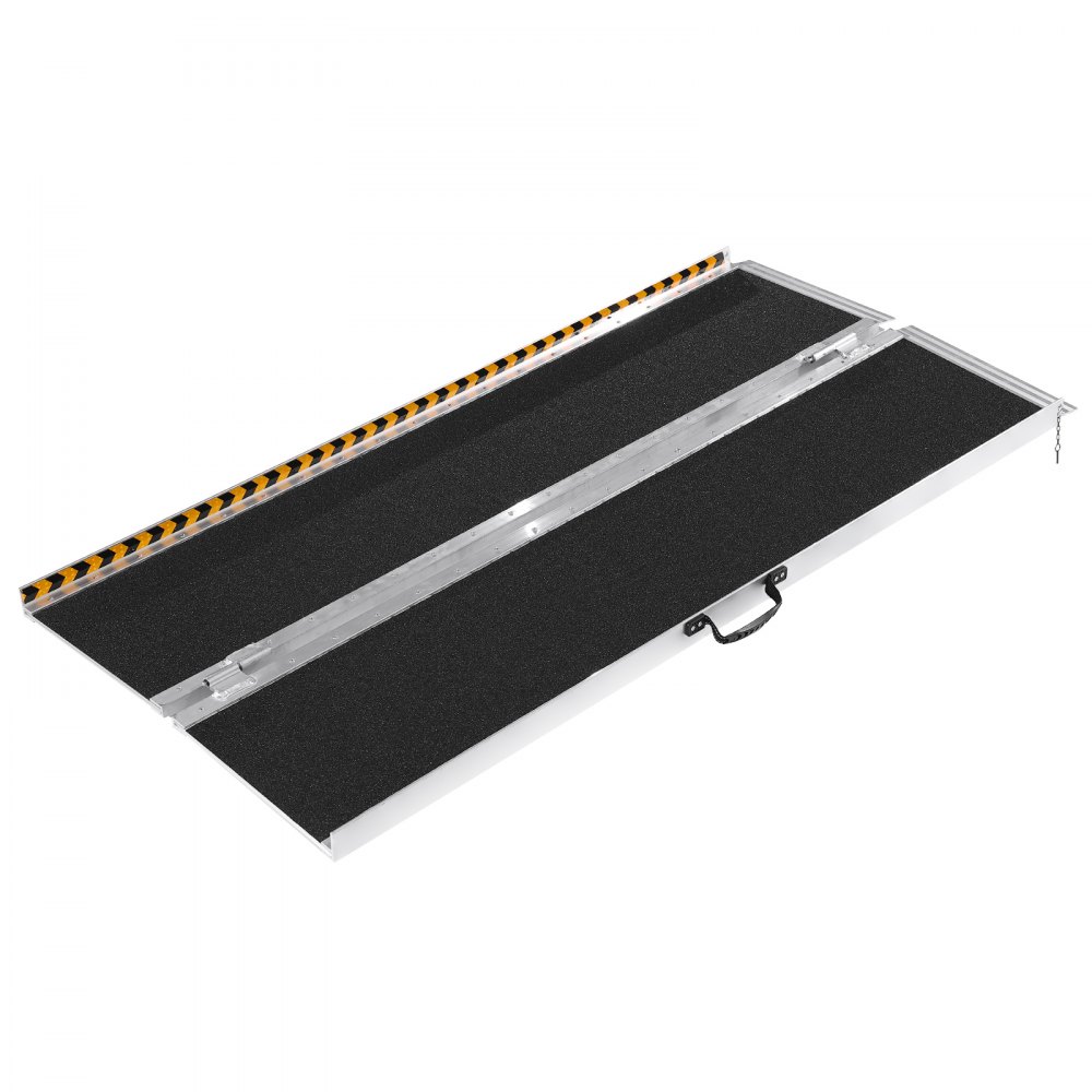 VEVOR Portable Wheelchair Ramp, 182.88 cm, 363 kg Capacity, Anti-Slip Aluminum Folding Threshold Ramp, Foldable Mobility Scooter Ramp, Wheelchair Ramp for Steps, Stairs, Doorways, and Curbs