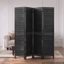 VEVOR Paravent Faltbar Trennwand Holz Raumteiler 4-tlg. 1702mm Hoch Schwarz, Raumtrennung & Wohndekoration, Massivholzrahmen, 360° Doppelgelenk-Scharniere, Lamellen-Stellwand mit Befestigungsmaterial