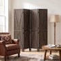 VEVOR Wood Room Divider 4 Panels Wood Folding Privacy Screen X Pattern, For Room Separation & Home Decor, 1702 mm Tall, Solid Frame, 360° Two-Way Hinges, Rustic Wooden Partition with Hardware