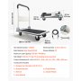 VEVOR Foldable Push Cart Dolly, 149.69 kg Capacity, Folding Platform Truck with Swivel Wheels, Moving Platform Hand Truck Flatbed Cart, Space Saving Push Handle, for Easy Storage, 735 x 480 x 825 mm