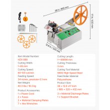 VEVOR Automatische Gurtbandschneidemaschine Heiß-/Kaltbandschneider Schnürsenkel