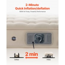 VEVOR Luftmatratze mit Rahmen 1885x1050x580 mm, aufblasbares 1-Personen-Campingbett mit eingebauter Pumpe, tragbare Luftbetten tragen 136 kg, überall aufblasbares Bett für Gäste beim Camping, Reisen