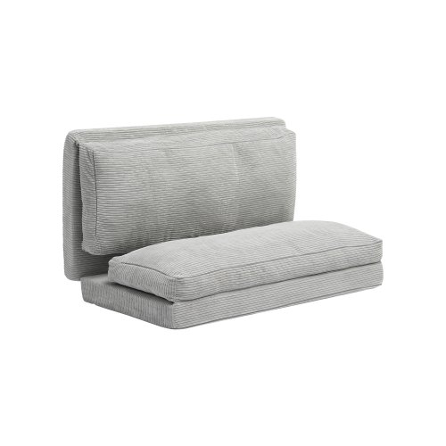 VEVOR 3 in 1 Klappsofa faltbares Schlafsofa mit 2 Kissen & waschbarem Bezug, umwandelbarer Schlafsessel aus 25D Memory Foam, Couch für Wohnzimmer Schlafzimmer, Hellgrau (Full / 2410 x 1360 x 120 mm)