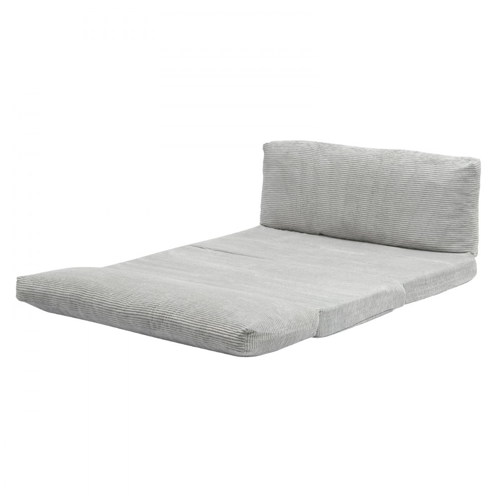 VEVOR 3 in 1 Klappsofa faltbares Schlafsofa mit 2 Kissen & waschbarem Bezug, umwandelbarer Schlafsessel aus 25D Memory Foam, Couch für Wohnzimmer Schlafzimmer, Hellgrau (Full / 2410 x 1360 x 120 mm)