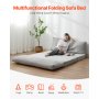 VEVOR Schlafsofa Klappsofa 3 in 1 Faltbare Couch mit 2 Kissen Dunkelgrau (Full)