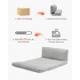 VEVOR Schlafsofa Klappsofa 3 in 1 Faltbare Couch mit 2 Kissen Dunkelgrau (Full)