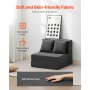 VEVOR 3 in 1 Klappsofa faltbares Schlafsofa mit 2 Kissen & waschbarem Bezug, umwandelbarer Schlafsessel aus 25D Memory Foam, Bettcouch für Wohnzimmer Schlafzimmer, Dunkelgrau (Einzelbett)