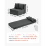 VEVOR 3 in 1 Klappsofa faltbares Schlafsofa mit 2 Kissen & waschbarem Bezug, umwandelbarer Schlafsessel aus 25D Memory Foam, Bettcouch für Wohnzimmer Schlafzimmer, Dunkelgrau (Einzelbett)