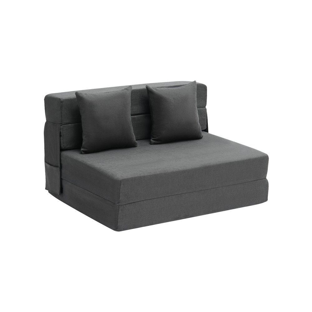 VEVOR 3 in 1 Klappsofa faltbares Schlafsofa mit 2 Kissen & waschbarem Bezug, umwandelbarer Schlafsessel aus 25D Memory Foam, Couch für Wohnzimmer Schlafzimmer, Dunkelgrau (TWIN XL / 1950x1005x150mm)