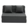 VEVOR 3 in 1 Klappsofa faltbares Schlafsofa mit 2 Kissen & waschbarem Bezug, umwandelbarer Schlafsessel aus 25D Memory Foam, Couch für Wohnzimmer Schlafzimmer, Dunkelgrau (TWIN XL / 1950x1005x150mm)