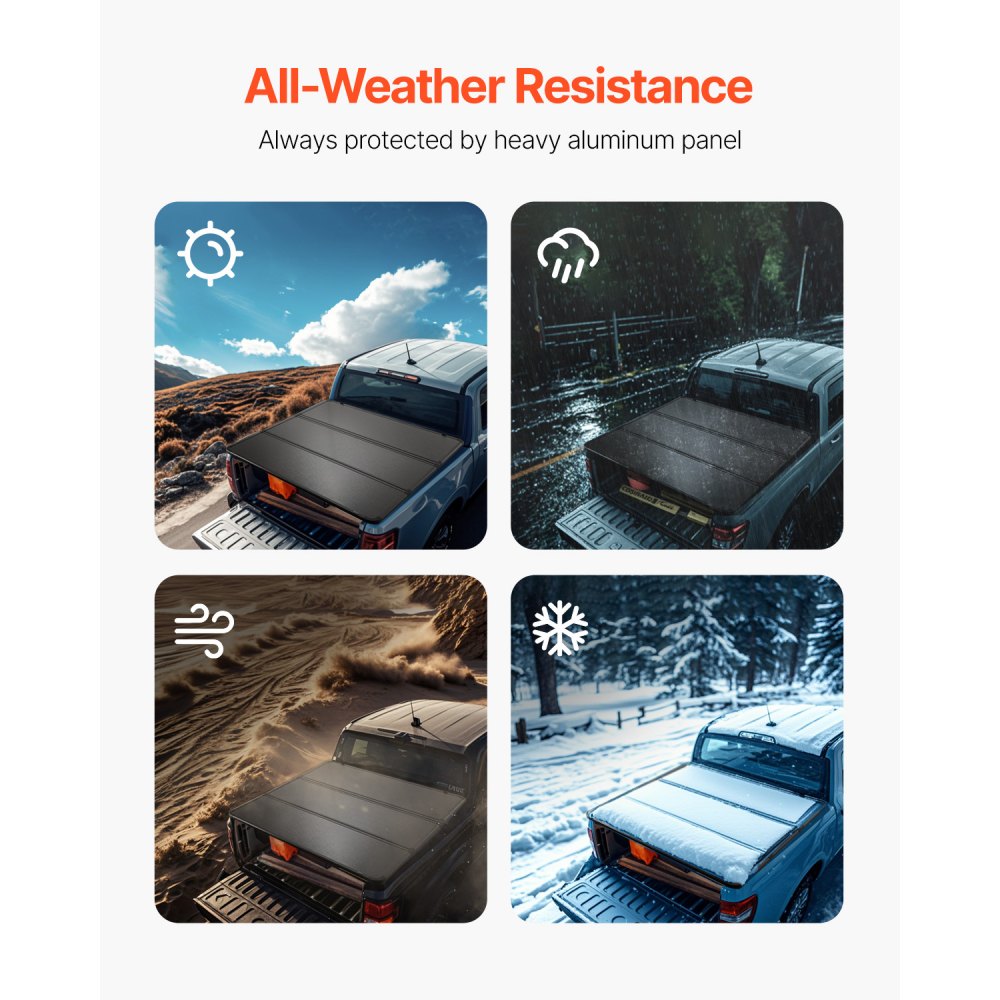 VEVOR Tri-folding Tonneau Cover, compatible with Toyota Tundra 2014-2024 (NOT FITT TRAIL SPECIAL EDITION WITH STORAGE BOXES), Fleetside 5.5' (67") short bed 2023