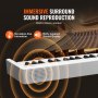 VEVOR 61-Tasten-Klappklavier, Bluetooth und MIDI, tragbares elektronisches digitales Klappklavier mit Sustain-Pedal, berührungsempfindlichen beleuchteten Tasten, Tasche, wiederaufladbar für Anfänger, Jugendliche und Erwachsene, weiß