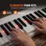 VEVOR 88-Tasten-Klappklavier, Bluetooth und MIDI, tragbares elektronisches digitales Klappklavier mit Sustain-Pedaltasche, berührungsempfindlichen Tasten, Kopfhörern, wiederaufladbar für Anfänger, Jugendliche und Erwachsene, weiß