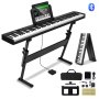 VEVOR 88 Tasten Digitalpiano E-Piano faltbar Keyboard Bluetooth MIDI mit Ständer