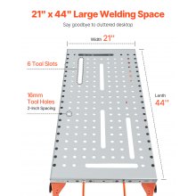 VEVOR Schweißtisch 533x1118mm Werktisch Werkbank 750-929mm Höhenverstellbar