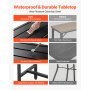 VEVOR Bartisch, 1400 x 375 x 980 mm, Bistrotisch, Stehtisch mit Metallgestell, rechteckige Esstische, Küchentisch, Tresentisch, Partytisch, Gartenmöbel für Balkon, Garten, Poolrand