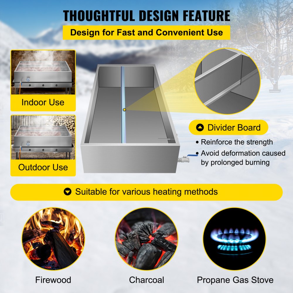 Ahornsirup Verdampfer 122 X 61cm Süßigkeiten Einkochen Rechteckig Sap Evaporator