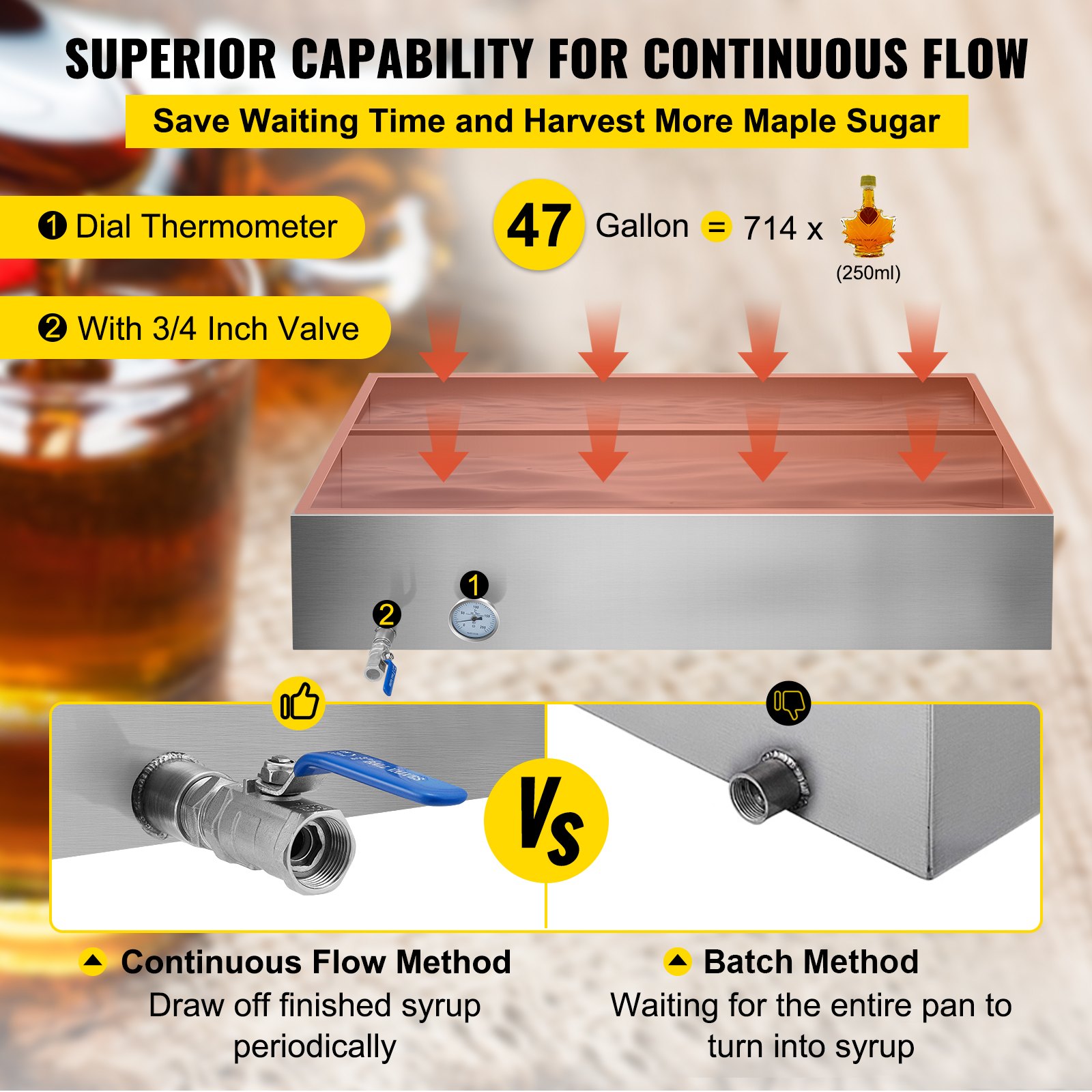 Ahornsirup Verdampfer 122 X 61cm Süßigkeiten Einkochen Rechteckig Sap Evaporator
