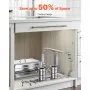 VEVOR Chafing Dish Buffet Set, 4-Piece Stainless Steel Food Warmer with 4 Full-Size Pans (7.5 L), Rectangular Catering Heater with Lid, Water Pan Stand, and Fuel Holder