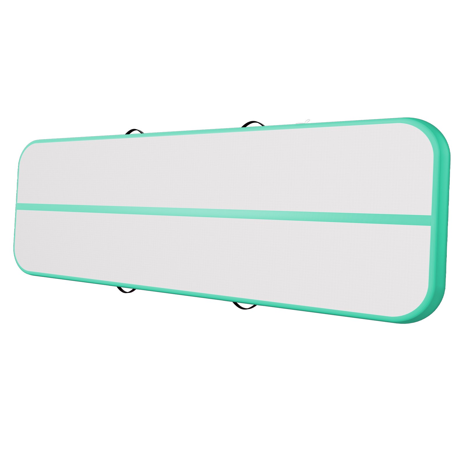 VEVOR Aufblasbare Gymnastikmatte 300x100x20 cm Airtrack-Turnmatte für Training, Wettkampfsport & Yoga, mit Rutschfester Oberfläche, 600-W-Elektroluftpumpe, Reparaturflicken, Düsen & Tasche, Mintgrün