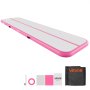 VEVOR Aufblasbare Gymnastikmatte 400x100x10 cm Airtrack-Turnmatte für Training, Wettkampfsport & Yoga, mit Rutschfester Oberfläche, 600-W-Elektroluftpumpe, Reparaturflicken, Düsen & Tasche, Pink