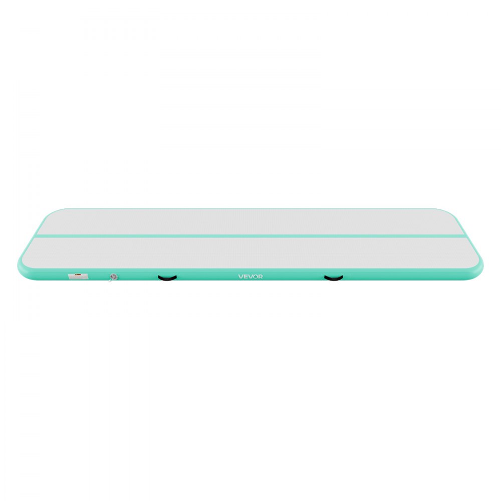 VEVOR Aufblasbare Gymnastikmatte 400x100x10 cm Airtrack-Turnmatte für Training, Wettkampfsport & Yoga, mit Rutschfester Oberfläche, 600-W-Elektroluftpumpe, Reparaturflicken, Düsen & Tasche, Mintgrün
