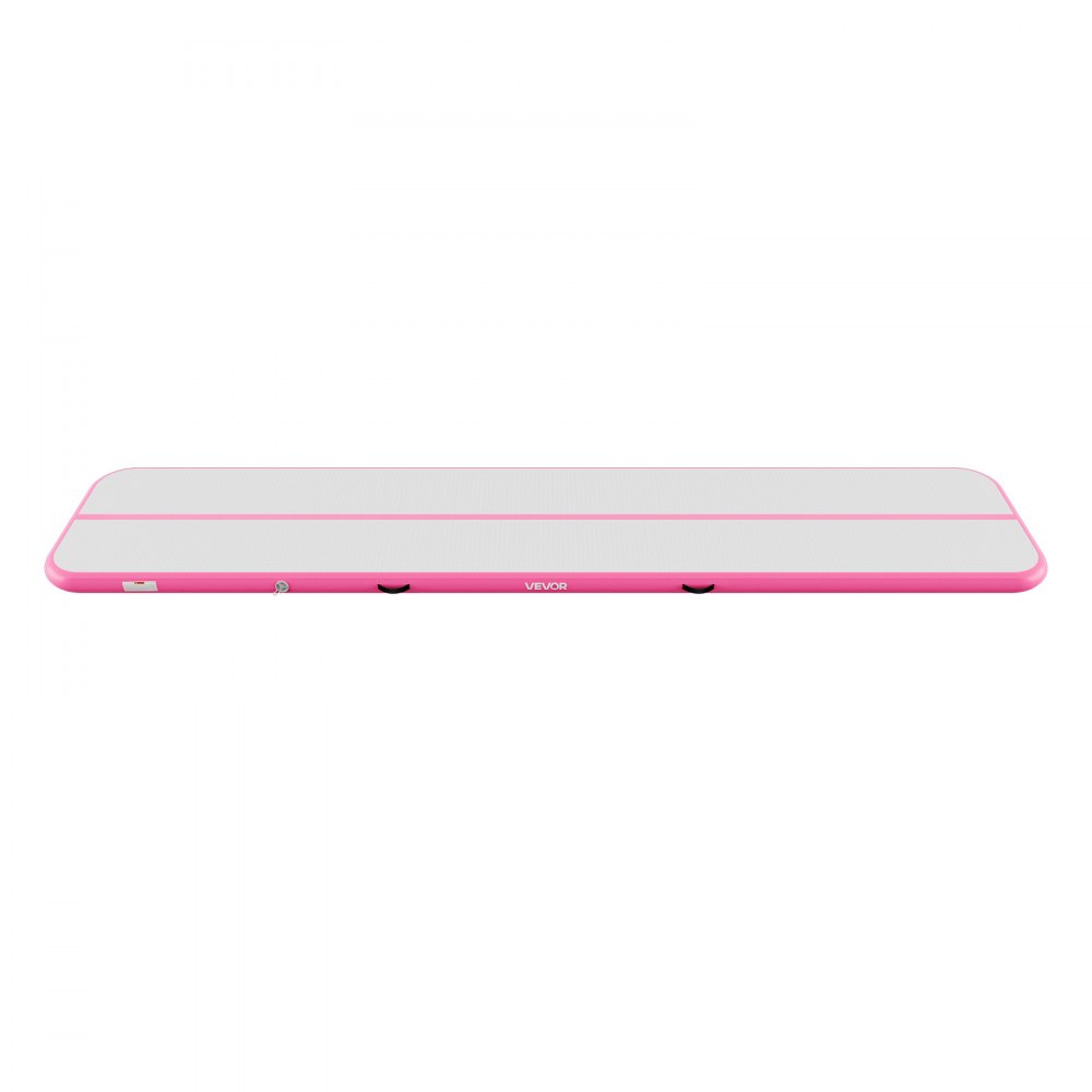 VEVOR Aufblasbare Gymnastikmatte 500x100x10 cm Airtrack-Turnmatte für Training, Wettkampfsport & Yoga, mit Rutschfester Oberfläche, 600-W-Elektroluftpumpe, Reparaturflicken, Düsen & Tasche, Pink