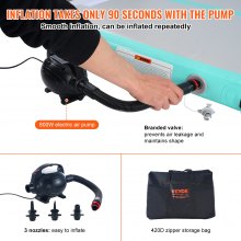 VEVOR Gymnastik-Luftmatte 10 cm Dick Aufblasbare Gymnastik-Tumbling-Matte, Tumbling-Bahn mit Elektrischer Pumpe, Trainingsmatten für den Heimgebrauch/Fitnessstudio /Yoga/Cheerleading/Strand/Park Grün