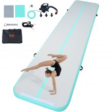 VEVOR Gymnastik-Luftmatte Aufblasbare Gymnastik-Tumbling-Matte, Tumbling-Bahn mit Elektrischer Pumpe, 498 x 101 x 10 cm Trainingsmatten für den Heimgebrauch/Fitnessstudio/Yoga/Cheerleading Grün