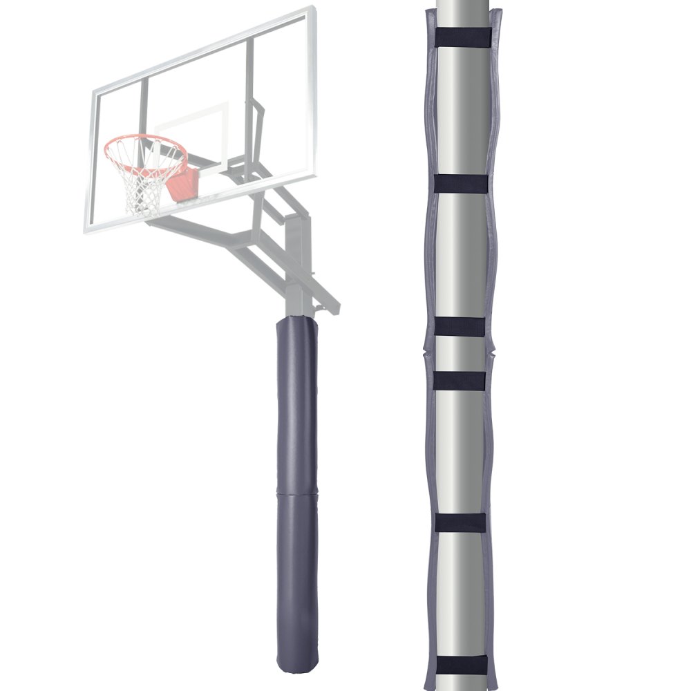 VEVOR Basketball Polster (180 cm hoch) Polsterung kompatibel mit quadratischen Stangen (40 x 40 bis 115 x 115 mm) und runden Stangen (Außendurchmesser 50–160 mm) Schutzpolsterung für Keller Grau