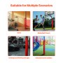 VEVOR Basketball Polster (180 cm hoch) Polsterung kompatibel mit quadratischen Stangen (40 x 40 bis 115 x 115 mm) und runden Stangen (Außendurchmesser 50–160 mm) Schutzpolsterung für Garage Rot