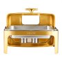 VEVOR Chafing Dish Set Speisenwärmer Edelstahl mit Pfannen in voller Größe (8,5 L), rechteckiger Wärmespender mit sichtbarem Deckel & Wasserpfannenständer & Brennstoffhalter, für Partys Gold