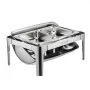 VEVOR Chafing Dish Set Speisenwärmer Edelstahl mit 2 Pfannen in halber Größe (3,9 L), rechteckiger Wärmespender mit sichtbarem Deckel & Wasserpfannenständer & Brennstoffhalter, für Partys Silber