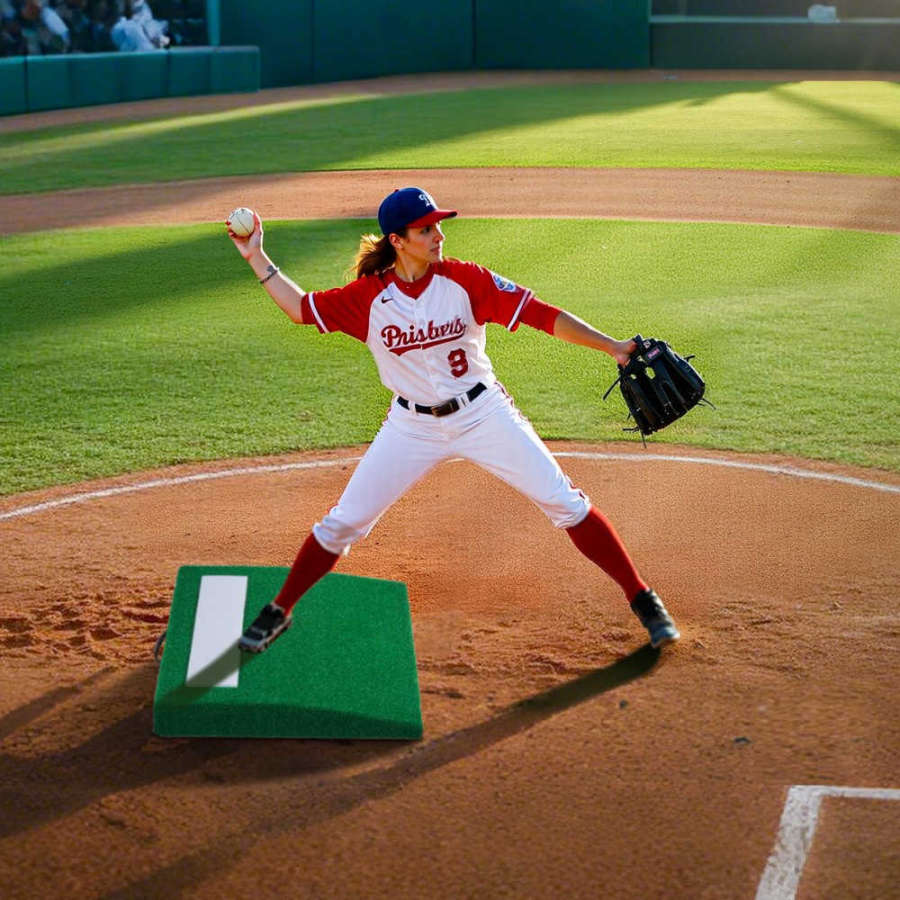 VEVOR Pitching Mound, tragbarer Baseball Pitcher Mound, 31 Zoll Pitching-Trainingsausrüstung (Oudoor / Indoor), Softball-Pitching-Hilfen mit Antifade-Rasen & Pitching-Gummi & Tragegriff