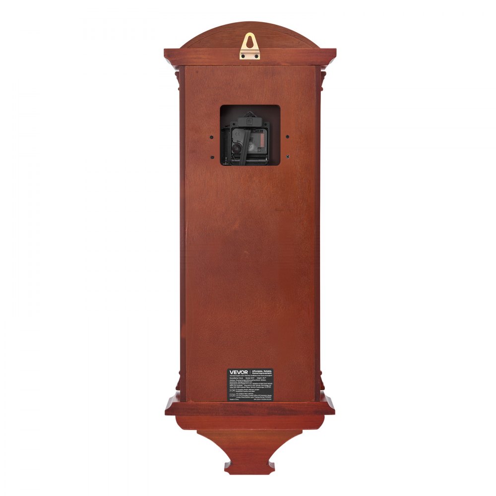 VEVOR Pendeluhr Vintage, 680x260x125 mm, klassische Wanduhr aus Kiefernholz und MDF mit Quarzwerk, für Wohnzimmer, Schlafzimmer, Heimdekoration und Geschenk (Kirschfarben-Finish)