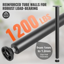 VEVOR 4er-Set Tischbeine Tischkufen 711,2mm hoch 110mm Montageplatte Kohlenstoffstahl mattschwarze Pulverbeschichtung 544kg Tragfähigkeit Ideal für Küchentische Wohnzimmerkonsolen Studio-Tische
