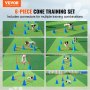 VEVOR Steckhürdenset Hunde 6-teiliges Agility Training-Set 12xKegel 6xStangen